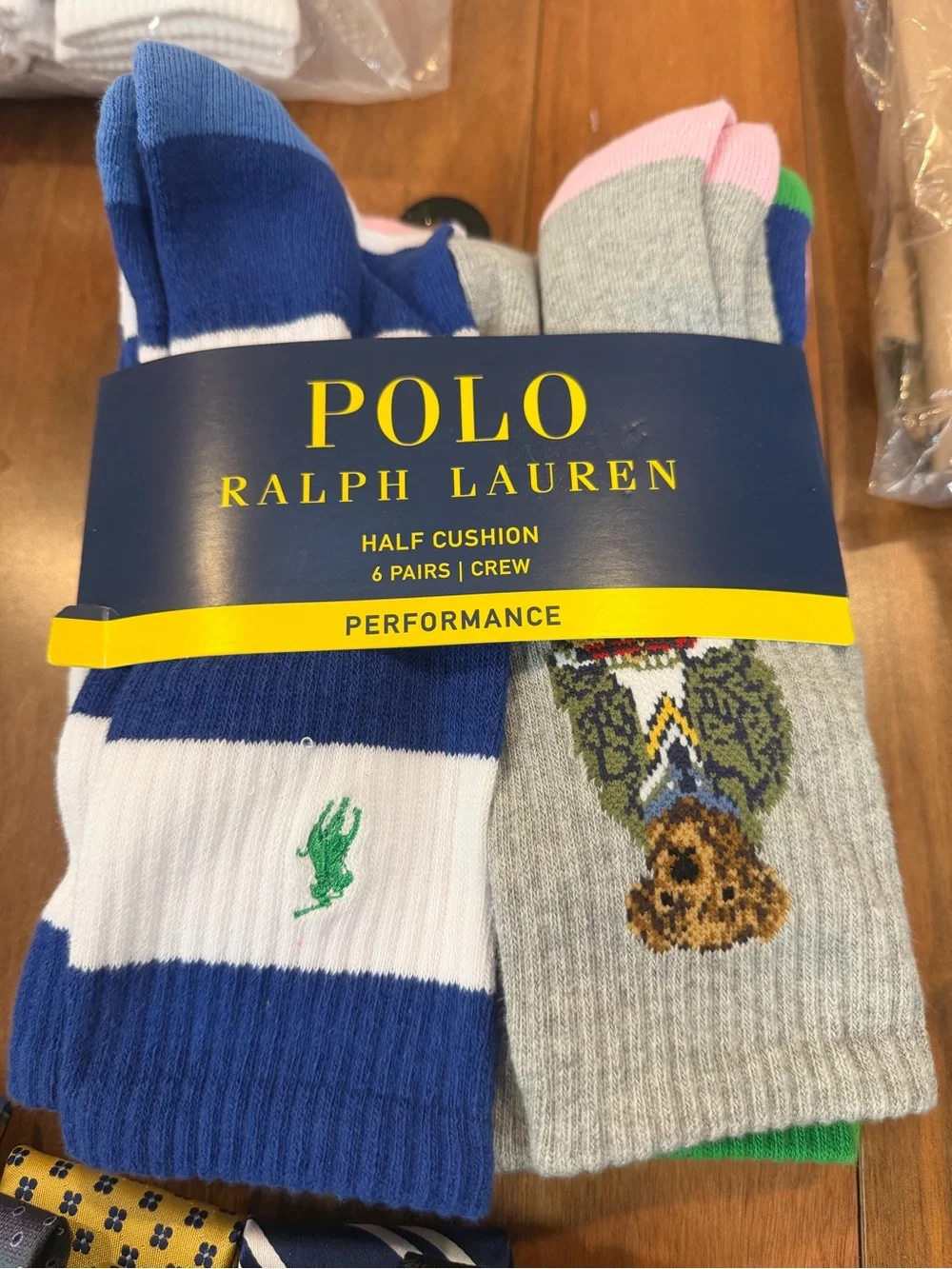 Polo by Ralph Lauren Men's Crew Socks – Blue, Gray & Pink Variety Pack